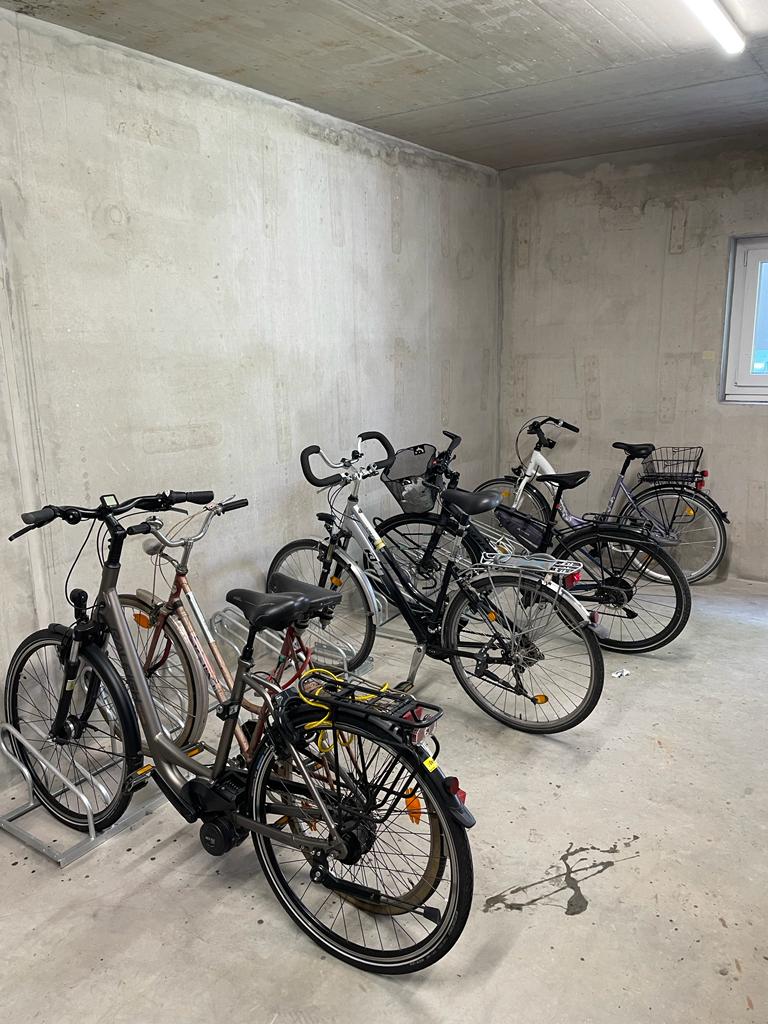 Covered bicycle storage room